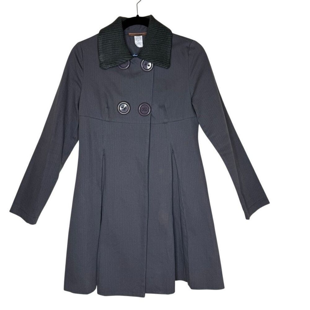 Vintage ad:hoc le collezioni Gray Empire Waist Pleated Coat Size S